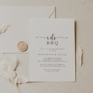 Convite Eu faço Festa de noivado de prata minimalista CHU