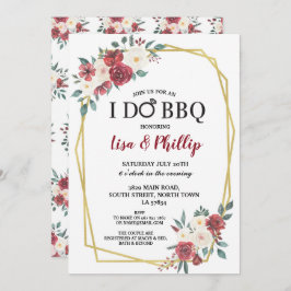 Convite Eu faço flores Dourados de Borgonha do quadro do