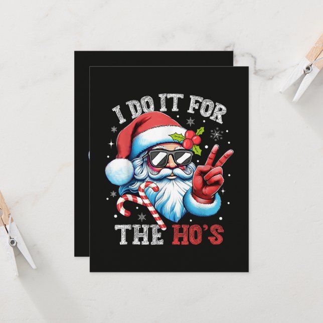 Convite Eu Faço Isso Para as Puta's Natal Divertido Papai  (Frente/Verso In Situ)