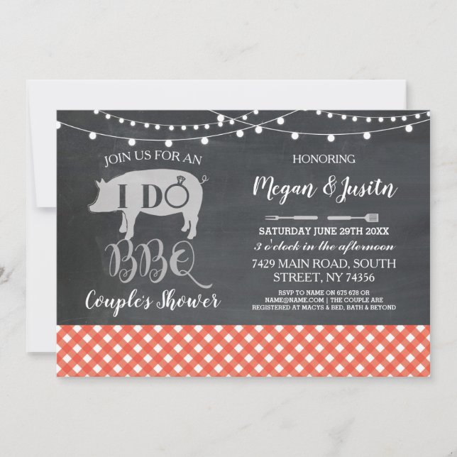 Convite EU FAÇO o chá do casal do CHURRASCO convido a (Frente)