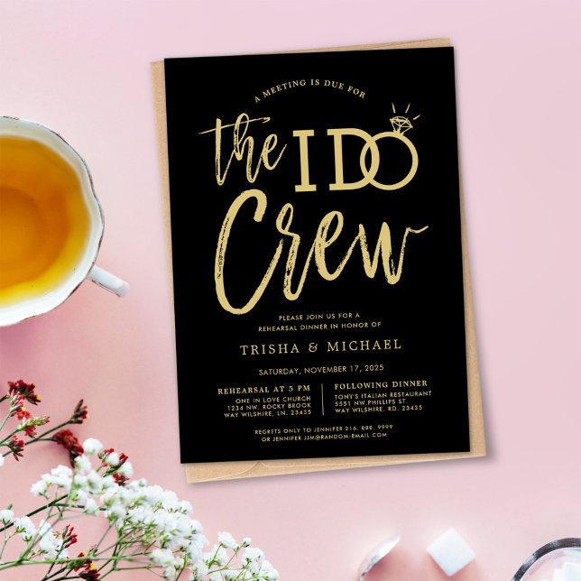 Convite Eu faço tripulação | Janto de ensaio | Estilo Dour (Criador carregado)