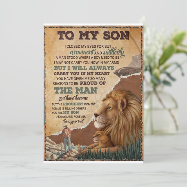 Convite Eu fechei os olhos por apenas um momento - Pai par (Em pé/Frente)