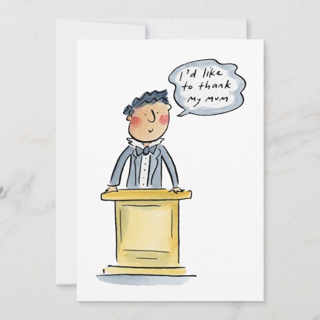 Convite Eu gostaria de obrigado minha mãe (Frente)