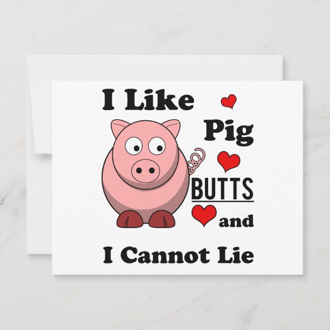 Convite Eu Gosto De Bumbuns De Porco Engraçado Bumbum De P (Frente)