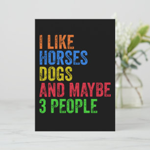 Convite Eu Gosto de Cavalos Cachorros E Talvez 3 Pessoas  