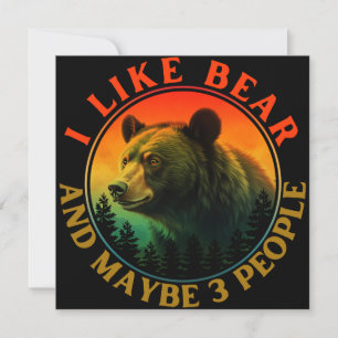 Convite Eu gosto de urso e talvez 3 pessoas