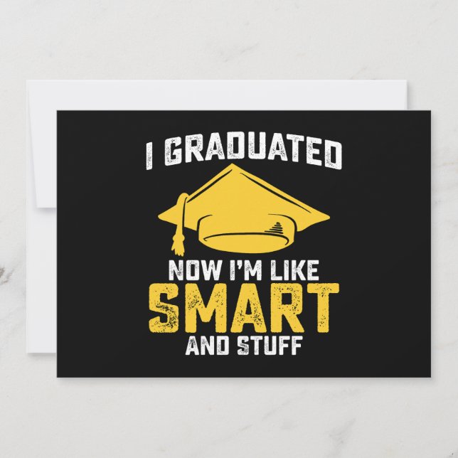 Convite Eu Me Formei Agora Como Smart E Stuff Graduação (Frente)
