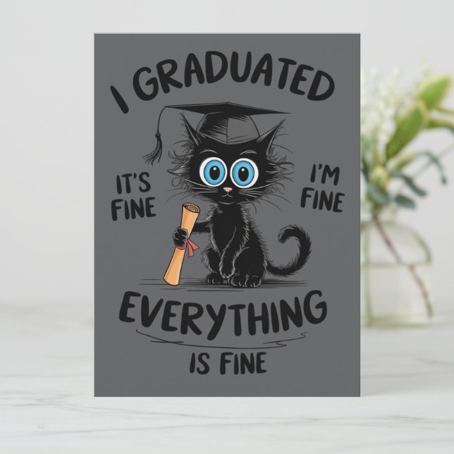 Convite Eu Me Formei Está Tudo Bem Estou Bem Tudo Está Bem (Em pé/Frente)