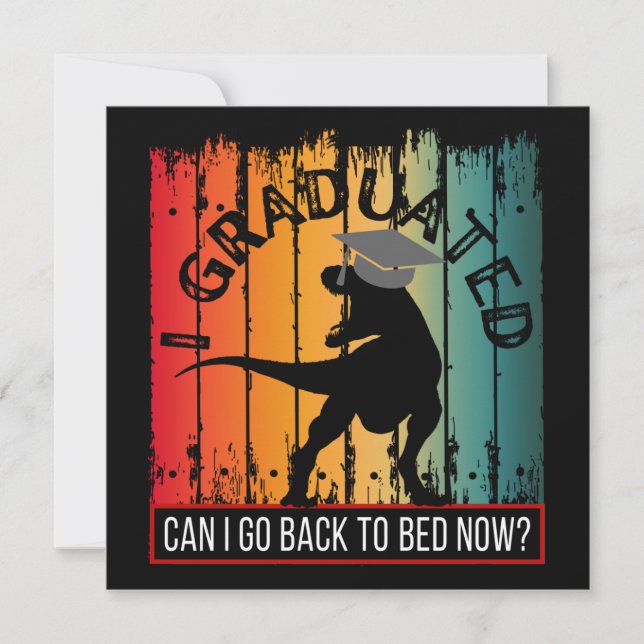 Convite Eu me formei, posso voltar para a cama agora? (Frente)