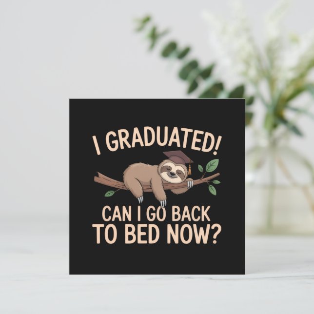 Convite Eu me Formei Posso Voltar para a Cama Agora Gradua (Em pé/Frente)
