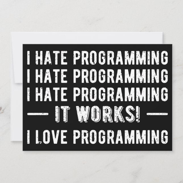 Convite Eu Odeio Programação - Programador Engraçado II (Frente)