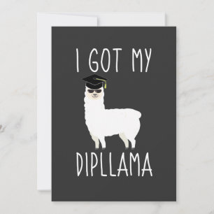 Convite Eu Peguei Minha Graduação De Dipllama Llama Pun