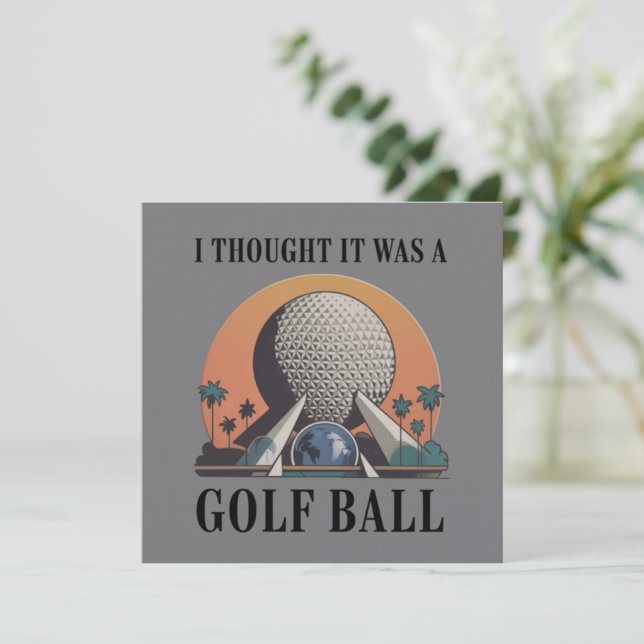 Convite Eu pensei que era uma bola de golfe amante do golf (Em pé/Frente)