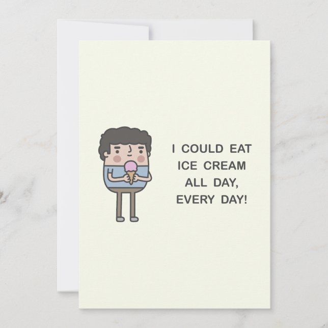 Convite Eu Podia Comer Sorvete O Dia Todo, Todos Os Dias! (Frente)