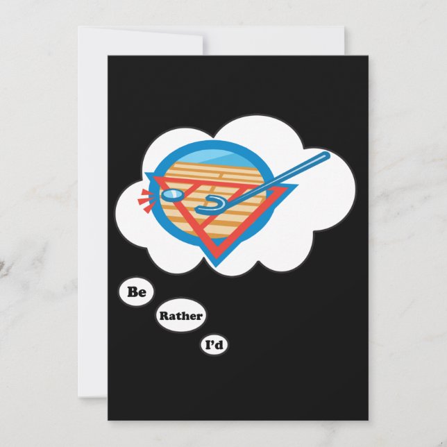 Convite Eu preferencialmente jogando Shuffleboard (Frente)