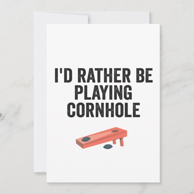 Convite Eu Preferiria Estar Jogando Cornhole Presente Dive (Frente)