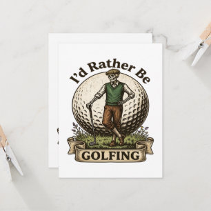 Convite Eu Preferiria Estar Jogando Golfe 