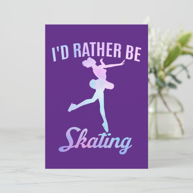 Convite Eu Preferiria Estar Patinando (Em pé/Frente)