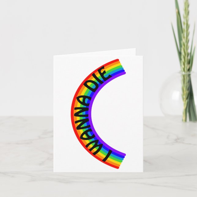 Convite Eu quero morrer - arco-íris (Frente)