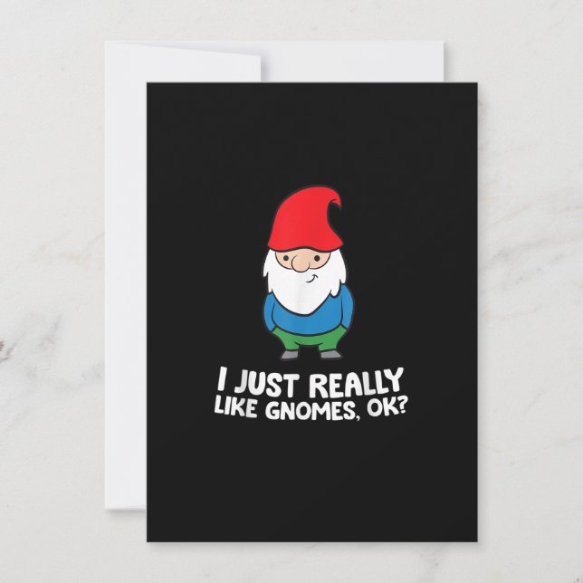 Convite Eu Só Gosto Muito de Gnomos, Ok Jardim Gnome (Frente)