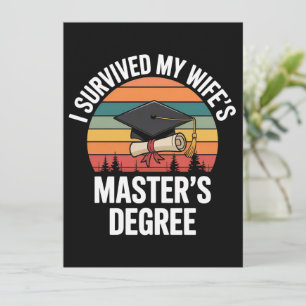 Convite Eu Sobrevivi à Formatura do Mestrado da Minha Espo