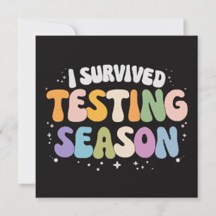 Convite Eu Sobrevivi à Temporada de Testes Humor Escolar