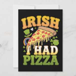 Convite Eu sou Irlandês Eu Comi Pizza Dia de São Patrício 