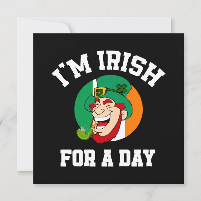 Convite Eu sou irlandês por um dia. (Frente)