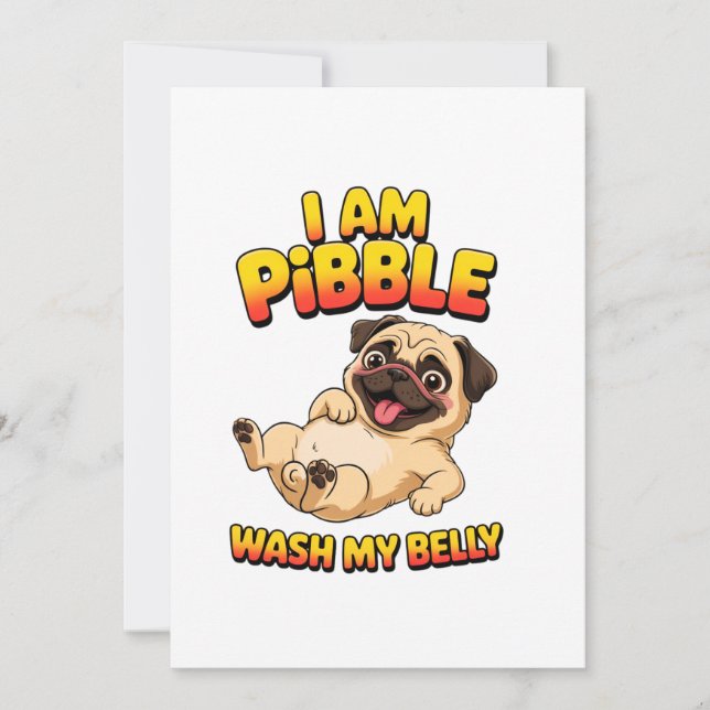 Convite Eu Sou Pibble Lave Minha Barriga (Frente)
