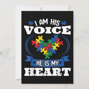 Convite Eu Sou Sua Voz Ele É Meu Coração Autismo Sensib