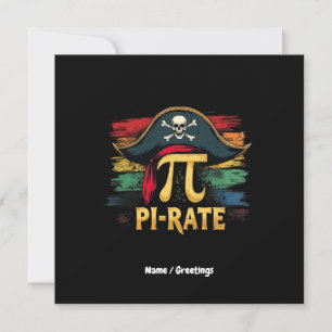Convite Eu sou um pirata Pi Day Uma Engraçada Aventura Mat