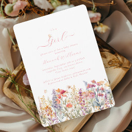 Convite Eu sou uma garota! Moderno, Flor Selvagem, Chá de 