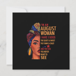 Convite Eu Sou Uma Mulher de Agosto Eu Tenho 3 Lados Agost