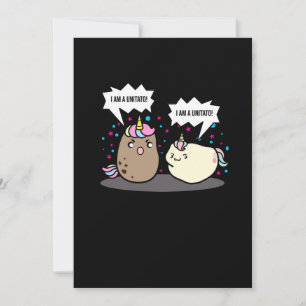 Convite Eu sou uma Unitato Unicorn Batata Engraçada Fries