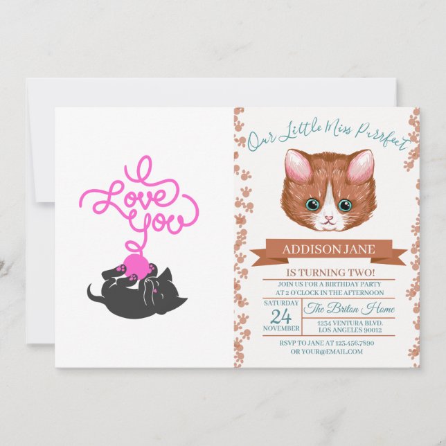 Convite Eu te amo - bola de lã - Escolha a cor de trás (Frente)