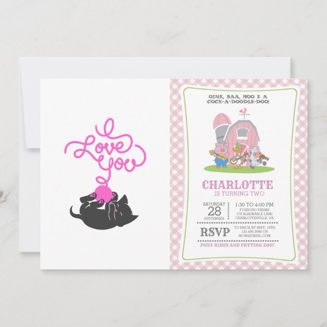 Convite Eu te amo - bola de lã - Escolha a cor de trás (Frente)