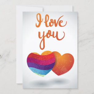 Convite Eu te amo com Casal de coração