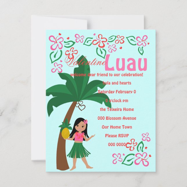 Convite Eu Te Amo Hula (Frente)