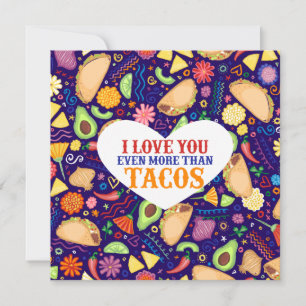 Convite "Eu te amo mais que tacos" Mini Impressão