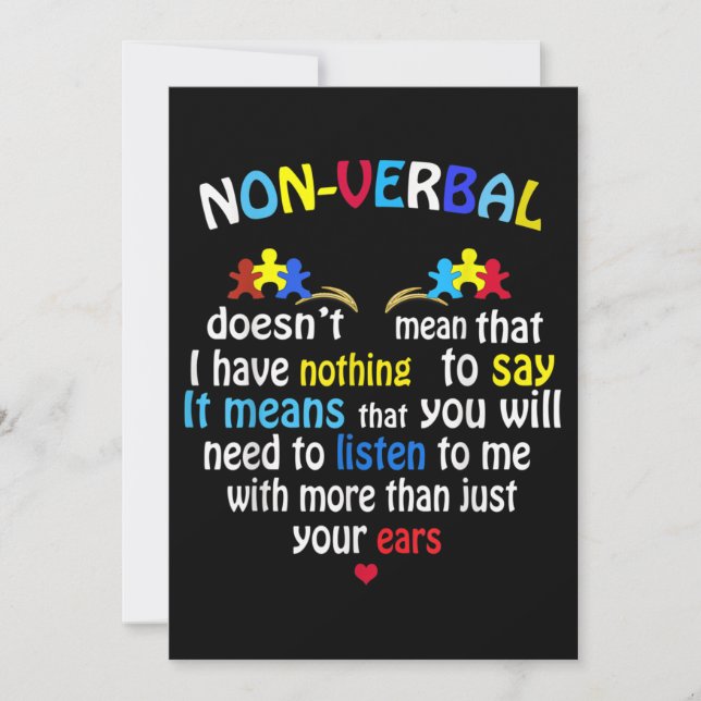 Convite Eu Tenho Quebra-cabeça de Consciência Autista Não- (Frente)