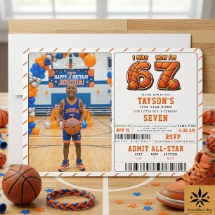 Convite Eu tinha 6 anos, agora eu tenho 7 Basquete Anivers