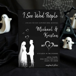 Convite Eu Vejo Pessoas Casadas Gótico Fantasma Casamento