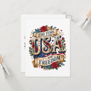 Convite EUA 250 Anos de Liberdade Floral Americana