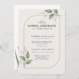 Convite Eucalipto Boho Botânico do Chá de panela Moderno