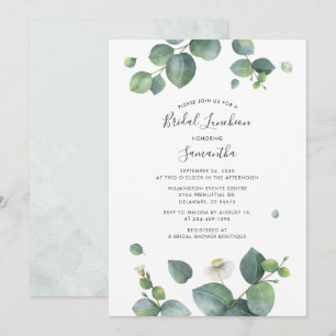 Convite Eucalipto Botânico Deixa Almoço Bridal
