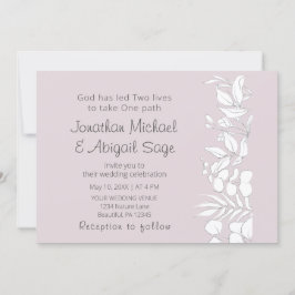 Convite Eucalipto branco no casamento cristão Lavanda