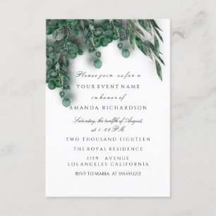 Convite Eucalipto Casamento Rústico Florestal Branco