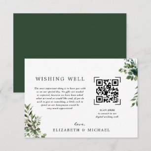 Convite Eucalipto Código QR Scan Poço de Desejos Casamen