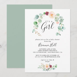 Convite Eucalipto Contemporâneo É Chá de fraldas de Gar