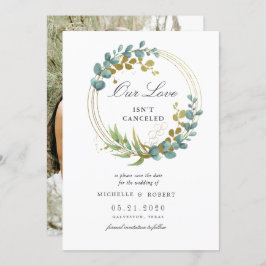 Convite eucalipto dourado folhagem Foto Salvar A Data 